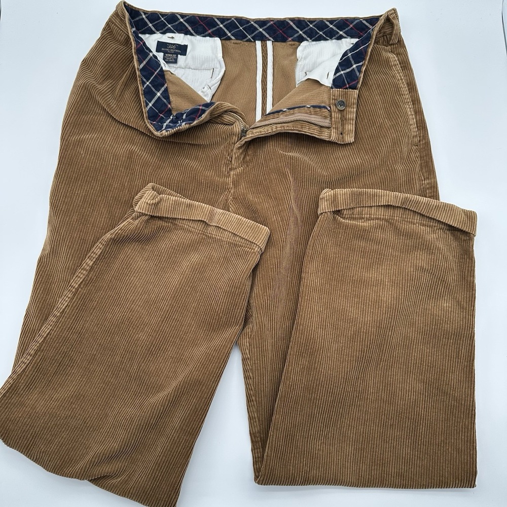 Brooks Brothers The Elliot Men Corduroy Pants 36x32 Brown Pleated Wide Wale